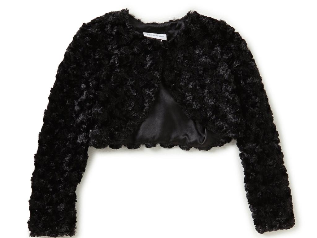 Black Faux Fur Bolero Kids ages 7 13 RingARosies