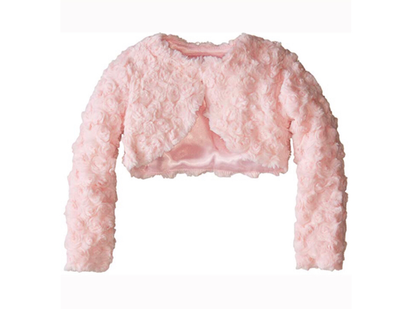 Faux Fur Bolero Cardigan Jacket Coat Shrug in Pink